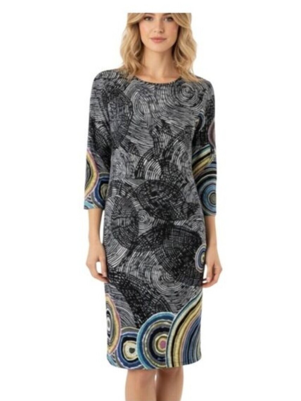 BELLA Long Sleeve V Neck Mid Length Dress Size XXL